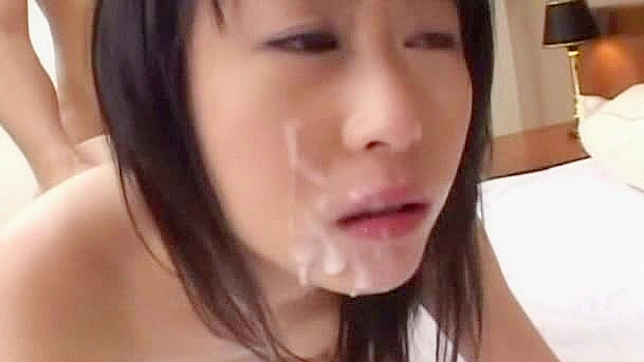 Mai Yayoi Gets Her Face Slathered in Cum After Blowjob