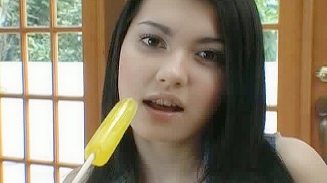 Sultry Japanese Sachiyo Self-Pleasing With Big Dildo Fantasy