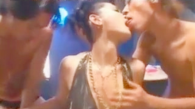 Hot JAV Model Kisses Two Dudes Passionately On Stage