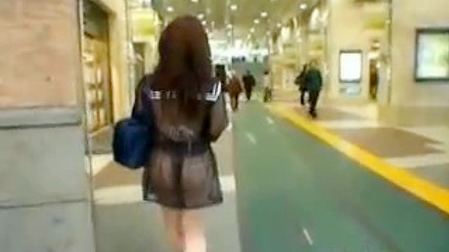 Japanese Cutie With Sexy Ass Strolls Outside Showing Off