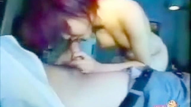 Sultry Redhead Japanese Babe Gives Hot Blowjob Indoors