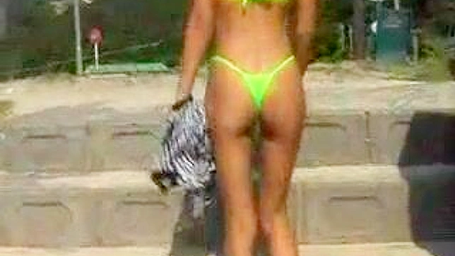 Shameless Japanese Lingerie Babe Frolics Outdoors Seductively