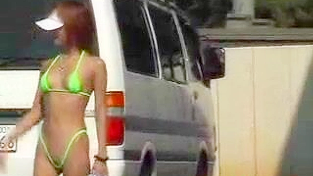 Shameless Japanese Lingerie Babe Frolics Outdoors Seductively
