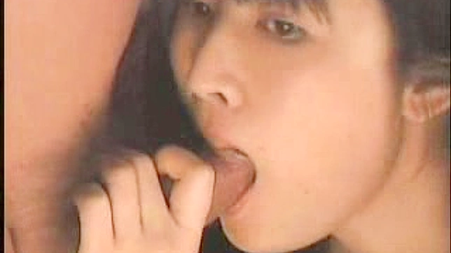 Dark-Haired Japanese Vixen Sucking Big Cock Passionately