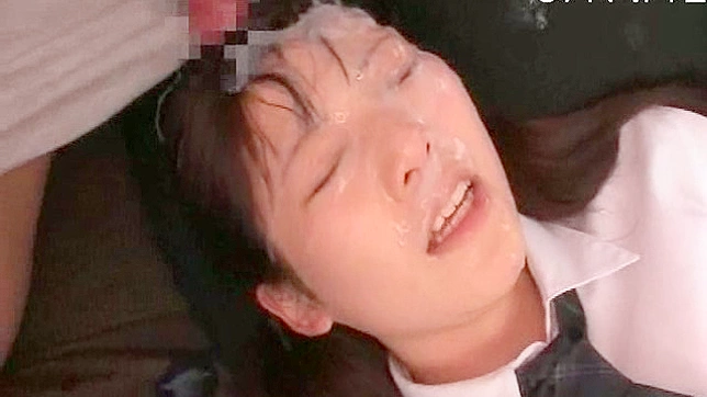 Face Flooded With Cream After Tenacious Pussy Slamming