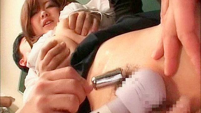 Seductive Japanese Sweetheart Teases Pussy With Toys Until Wet