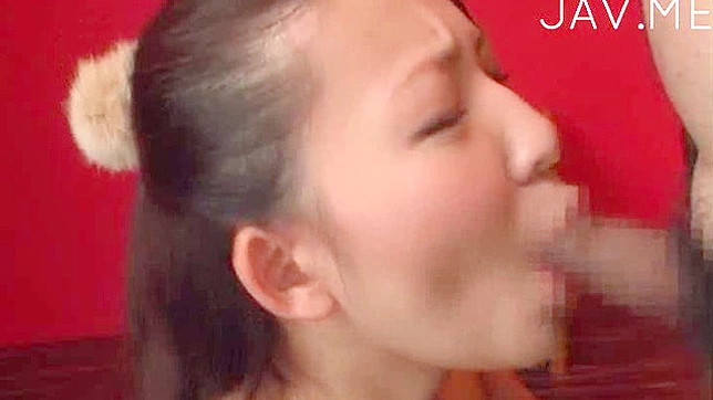 Curious Japanese Redhead Kisses Her Macho Man Passionately
