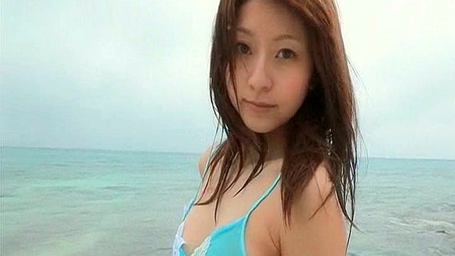 Mesmerizing Japanese Sweetheart Seduces at Beach Playfully