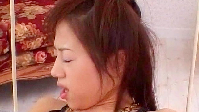 Hot Asian Chick in Black Pantyhose Riding Thick Cock Hard