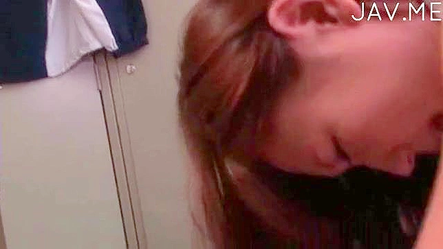 Hot Asian Chick Rides Hard Cock In Steamy Locker Room