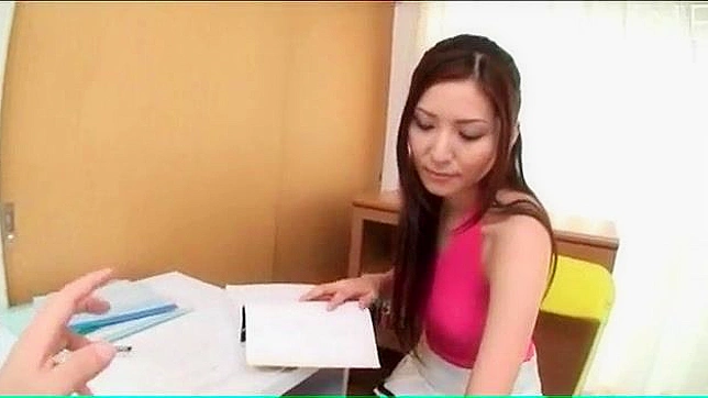 Sneaky Asian Secretary Sucks Boss's Cock Under Desk