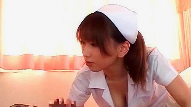 Hot Nurse Tempts Patient With Tasty Tits Before Jerking Off His Cock