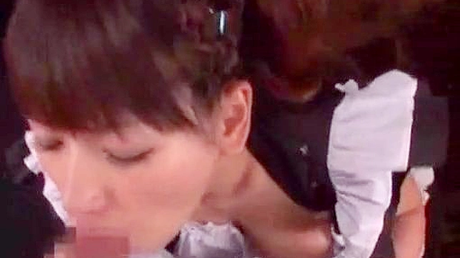 Maid Expertly Swallows Warm Jizz After Arousing Cock Sucking Scene