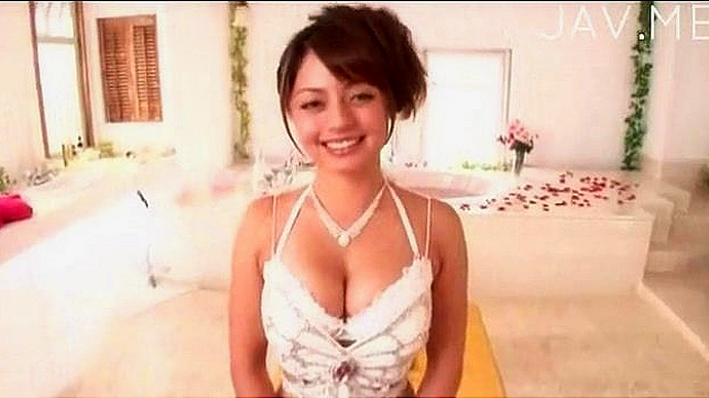 Sexy Asian Chick Uses Perky Tits To Drive Him Wild With Desire