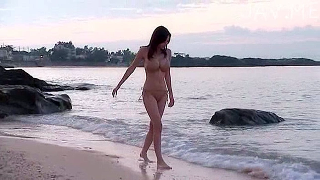 Hot Busty Teen 18+ Walks Beach Solo, Teases Her Body Sensually