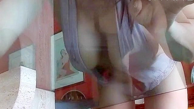 Sensual Busty Asian Goddess in String Lingerie Teasing Indoors