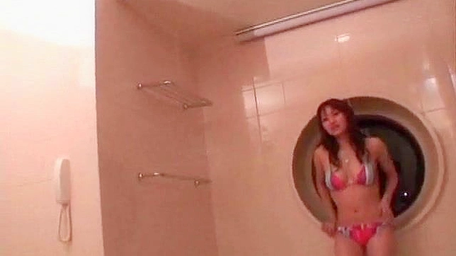 Hot Asian Beauty Enjoys Steamy Bathroom Fornication Chaos