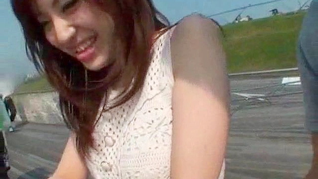 Demure Japanese Sweetheart Seduces Outdoors After Day Outing