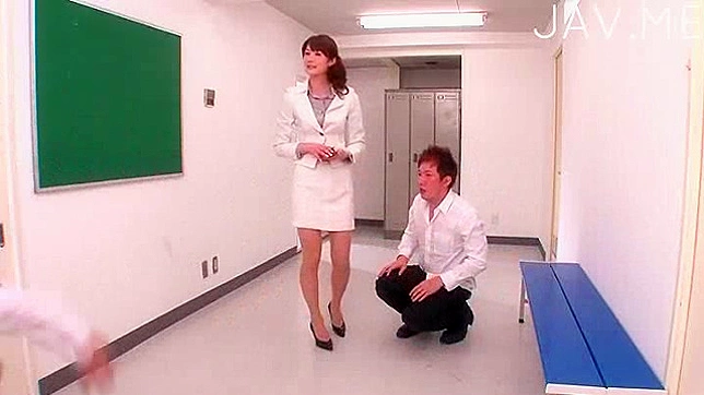 Sultry Japanese Teacher Gives Blowjob for Hot Classroom Action