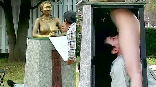 Outdoor Statuesque Art Gets Fucked Hard Live