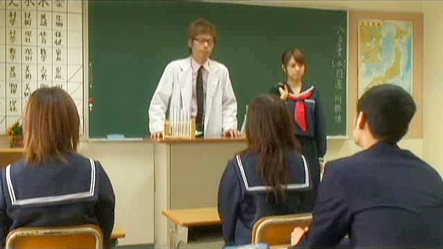 Kinky Dark-Haired Japanese Sweetie Sucking Big Rod Hard