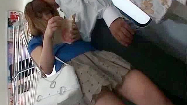 Asian Hotties Get Dirty on Train Sucking Large Cock and Eating Cum
