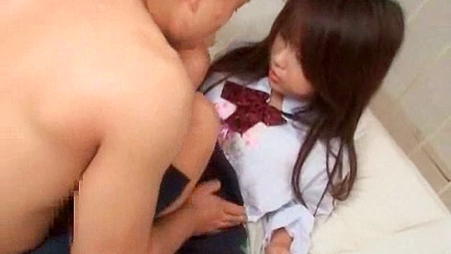 Stud Pounds Hairy Japanese Pussy Doggystyle, Making Her Moan in Pleasure