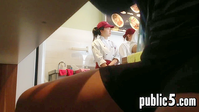 Discreet Jerk Off In Busy Restaurant For Quick Release