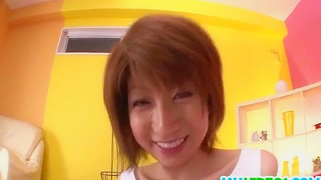 Cute Brunette With Small Tits Teases and Takes It Deeply