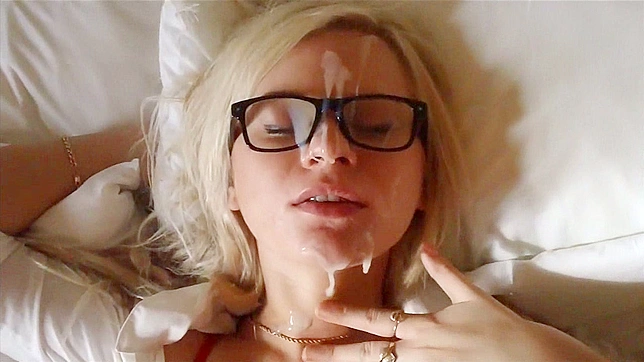 Horny Blonde Teacher Gets Facial After Hot Sex Act