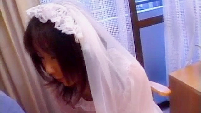 Bride Nami Asakura Sucks Cock & Rubs It With Gloves Expertly
