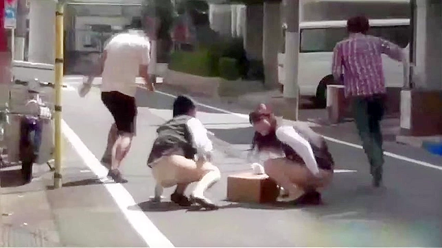 Perverted Group Chases Seductive Japanese Girls Desperately