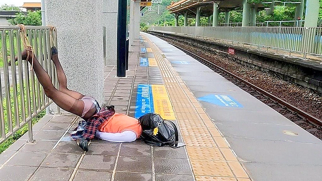 Japanese Tied Girl 18+ Gets Outdoor Bukkake in Public Park Scene