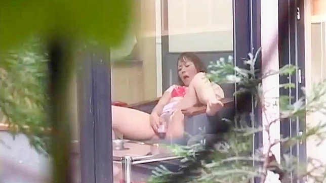 Japanese Mom Gets Caught Masturbating by Peeping Neighbor