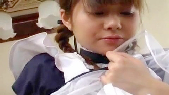 Oriental Maid Gets Ravaged by Giant Cucumber Penetration Thrills