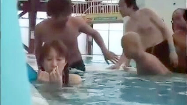 Blonde Dominated by Hot Guy at Poolside Sex Orgy