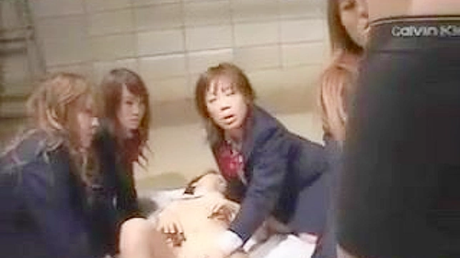 Young Asian Beauties Take Turns in Reverse Gangbang Fun