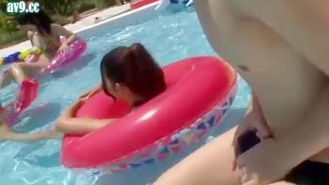 Shy Boy's Steamy Night Out with His Curious Sisters by Poolside