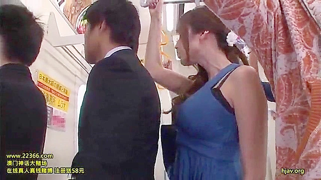 Busty Japanese MILF Julia Teases Stranger Until He Climaxes on Her Boobs