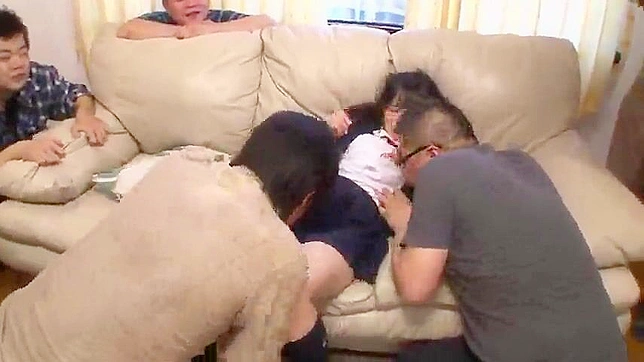 Terrified Teen 18+ Gets Gangbang After School from Asian Men