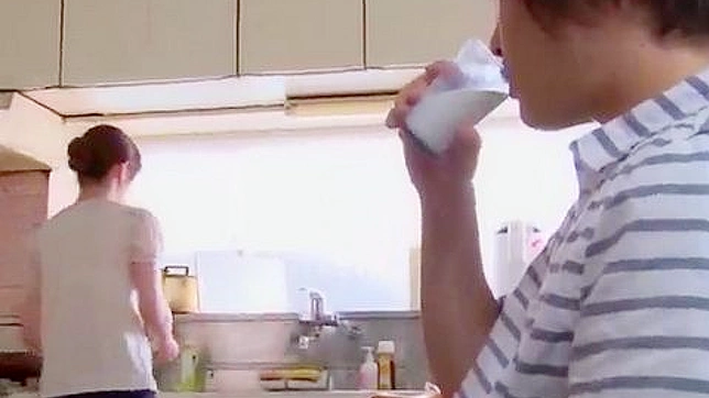 Naughty Nana Saki Tempts Stepbrother For Kitchen Pleasure Time