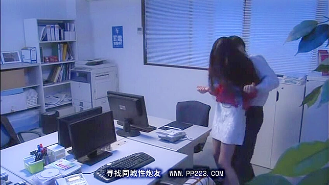 Japanese Wife Surprises Husband at Work; Office Fuck Ensues
