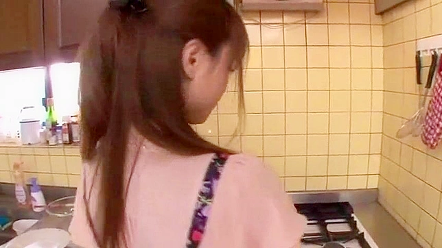 Oriental House Maid Akiho Enjoys Morning Kitchen Fuck Festivities