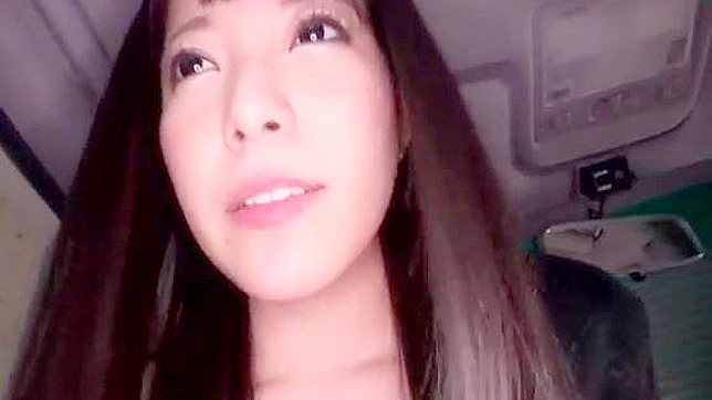 Seductive Japanese Secretary Fucks Her Boss's Driver in Car