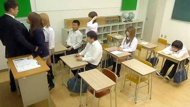 Thirsty Students Take Their Sexy Teacher's Lesson Hard