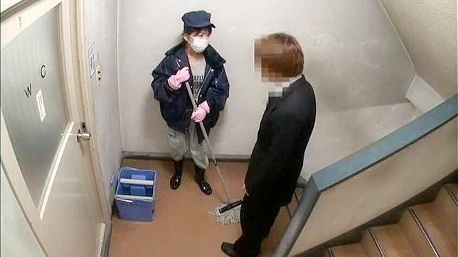 Seductive Cleaner Tempts Him In The Stairwell For Pleasure