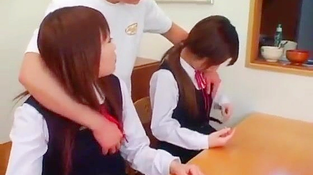 Nippon Teacher Tempts Mom & Students in Hot Threesome Action