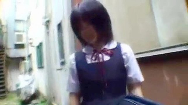 Naughty Japanese Teen 18+ Gets Roughly Double Penetrated in Alleyway