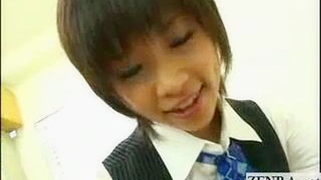 Japanese Secretary Teases & Masturbates at Work Desk