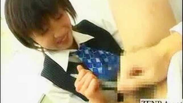 Japanese Secretary Teases & Masturbates at Work Desk